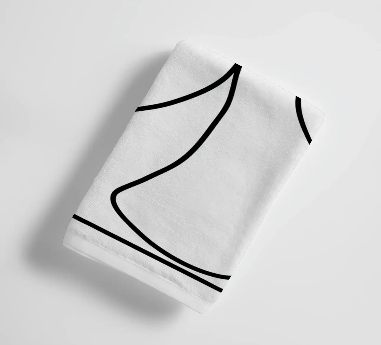 One Line Portrait 2 Handtuch von Flow Line