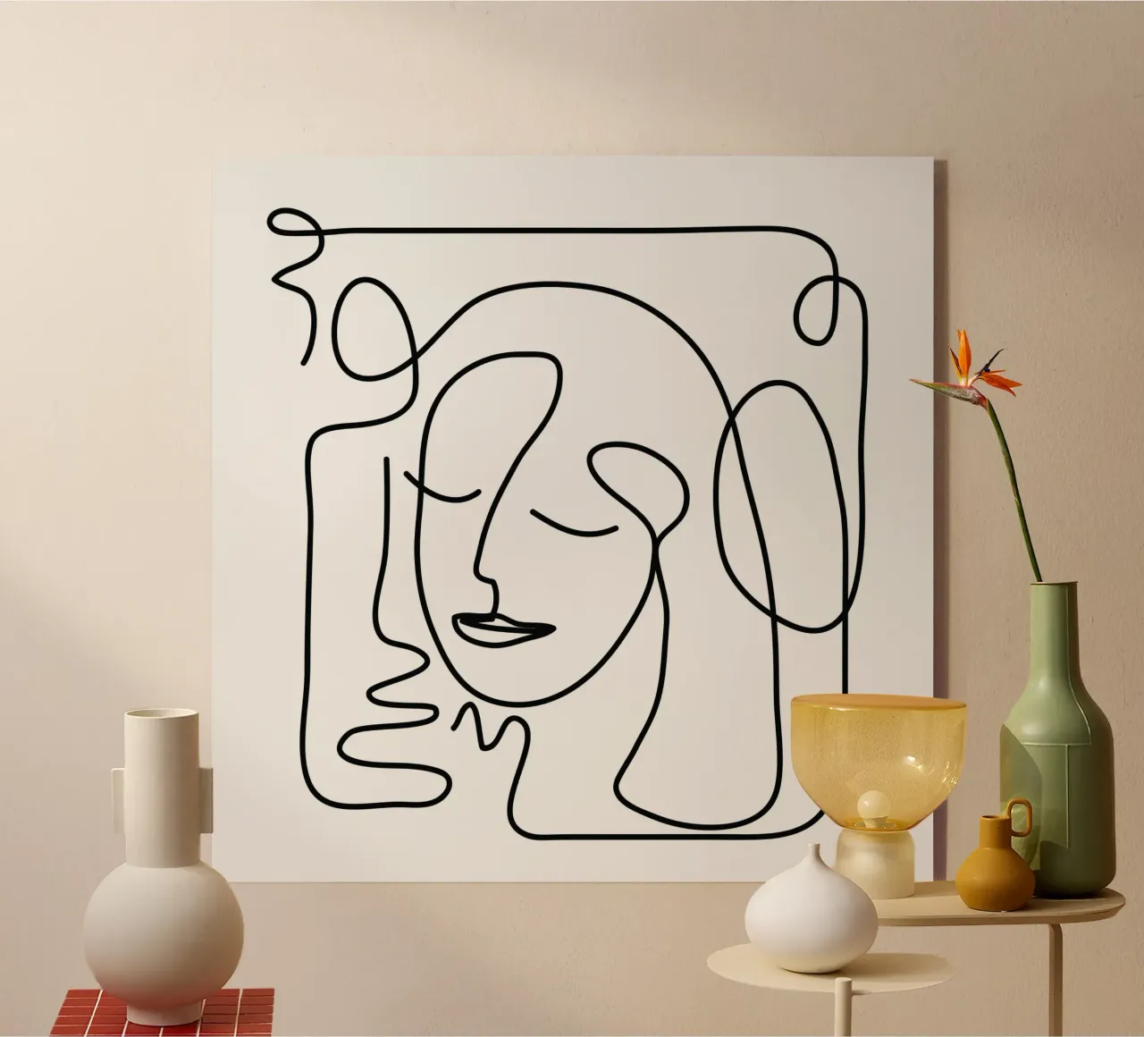 One Line Portrait 2 plexiglass da Flow Line