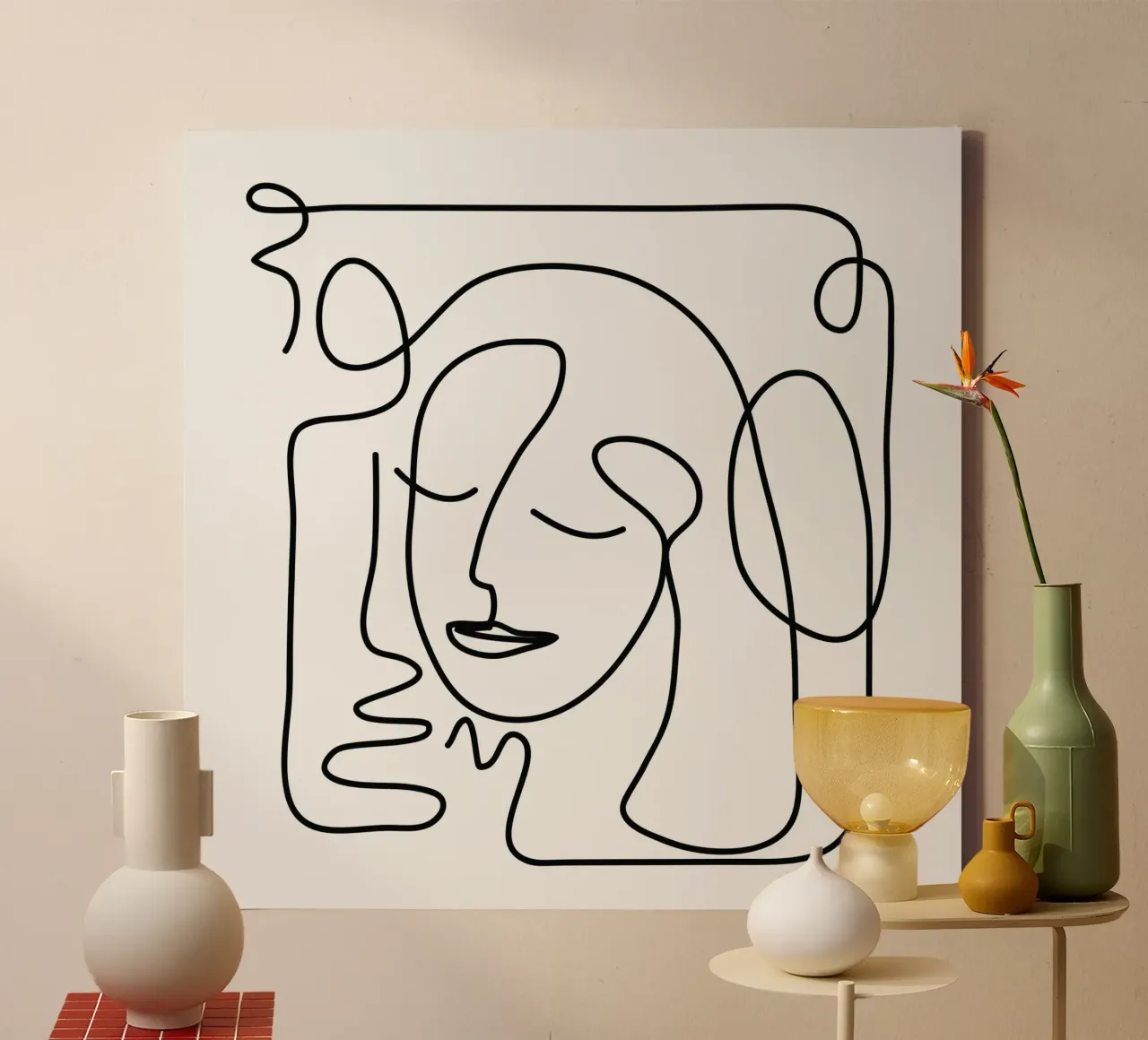 One Line Portrait 2 tela da Flow Line