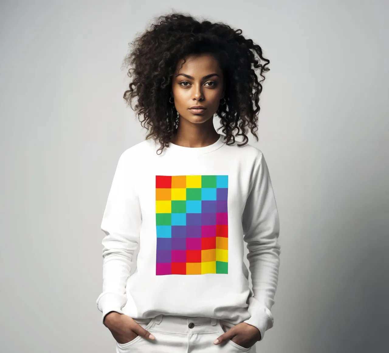 cuadrado arco iris vector color sudadera de Plumpz