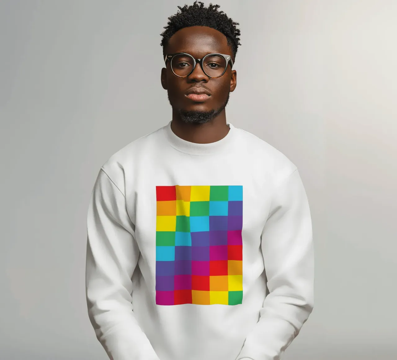 cuadrado arco iris vector color sudadera de Plumpz