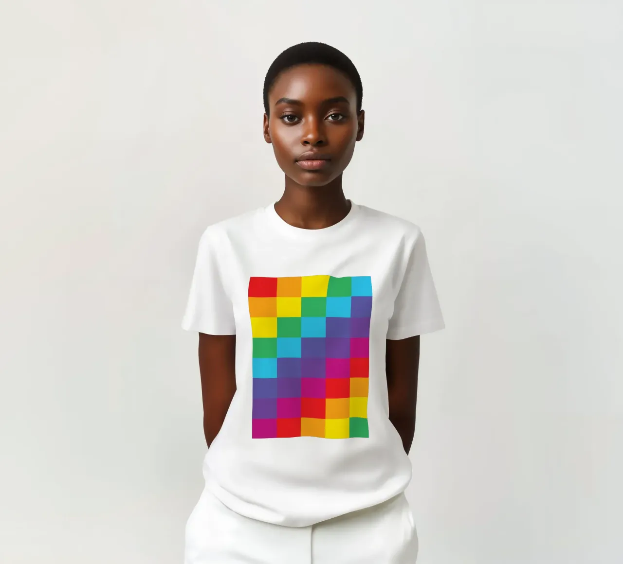 quadrato arcobaleno colore vettoriale t-shirt da Plumpz