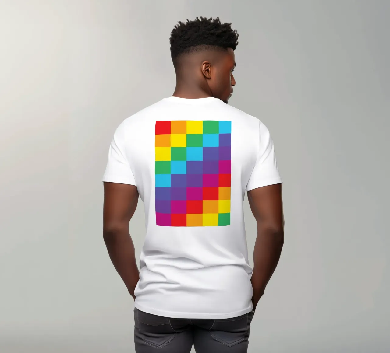 quadrato arcobaleno colore vettoriale t-shirt da Plumpz
