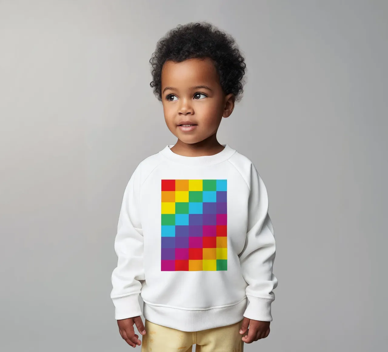 quadrato arcobaleno colore vettoriale felpa neonato da Plumpz