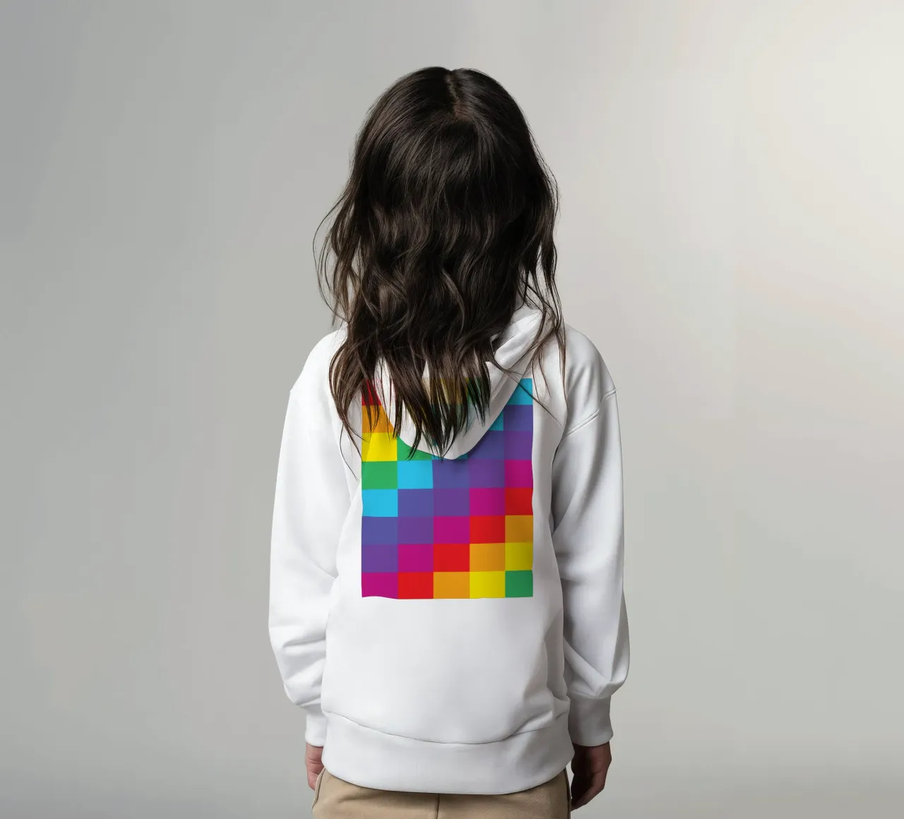 quadrato arcobaleno colore vettoriale felpa bambino con cappuccio da Plumpz