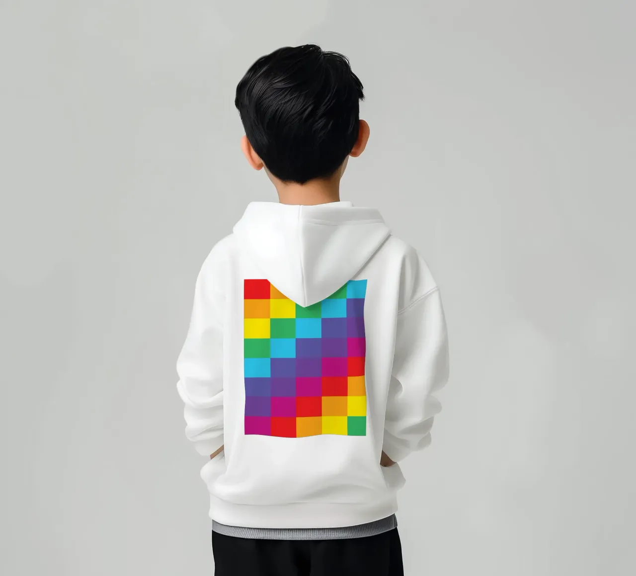 quadrato arcobaleno colore vettoriale felpa bambino con cappuccio da Plumpz