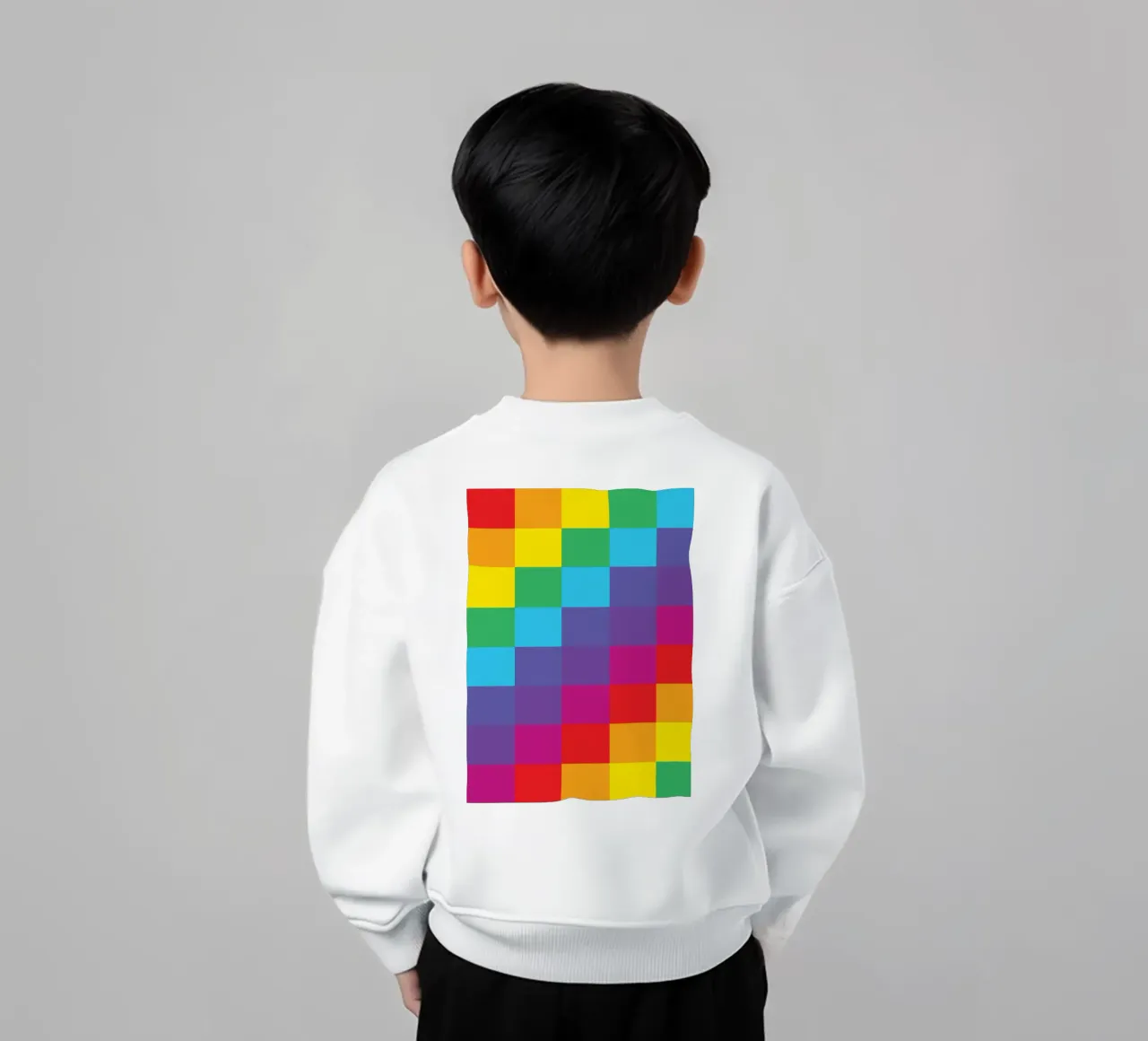 quadrato arcobaleno colore vettoriale felpa bambino da Plumpz