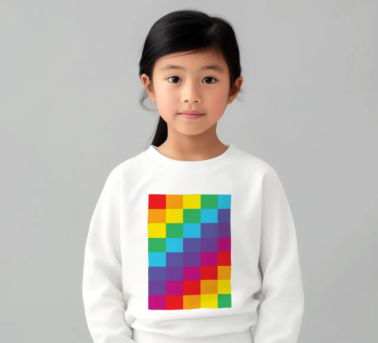quadrato arcobaleno colore vettoriale felpa bambino da Plumpz
