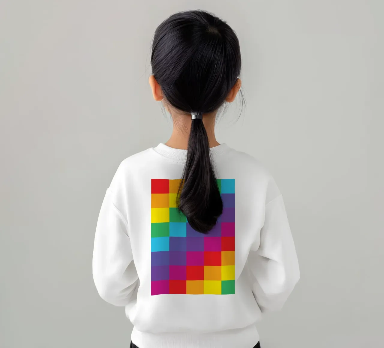 quadrato arcobaleno colore vettoriale felpa bambino da Plumpz