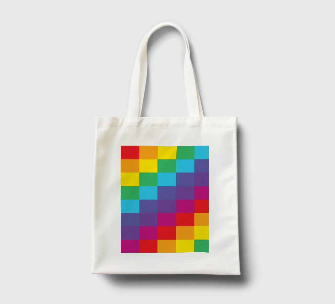 quadrato arcobaleno colore vettoriale borsa in juta da Plumpz