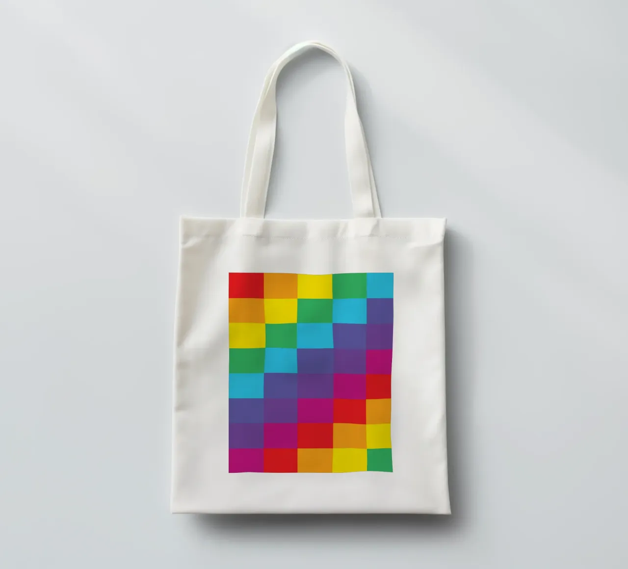 quadrato arcobaleno colore vettoriale borsa in juta da Plumpz