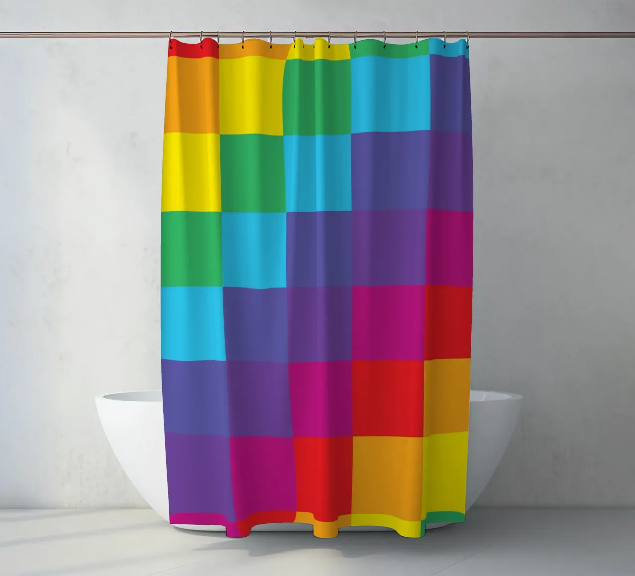 quadrato arcobaleno colore vettoriale tenda da doccia da Plumpz
