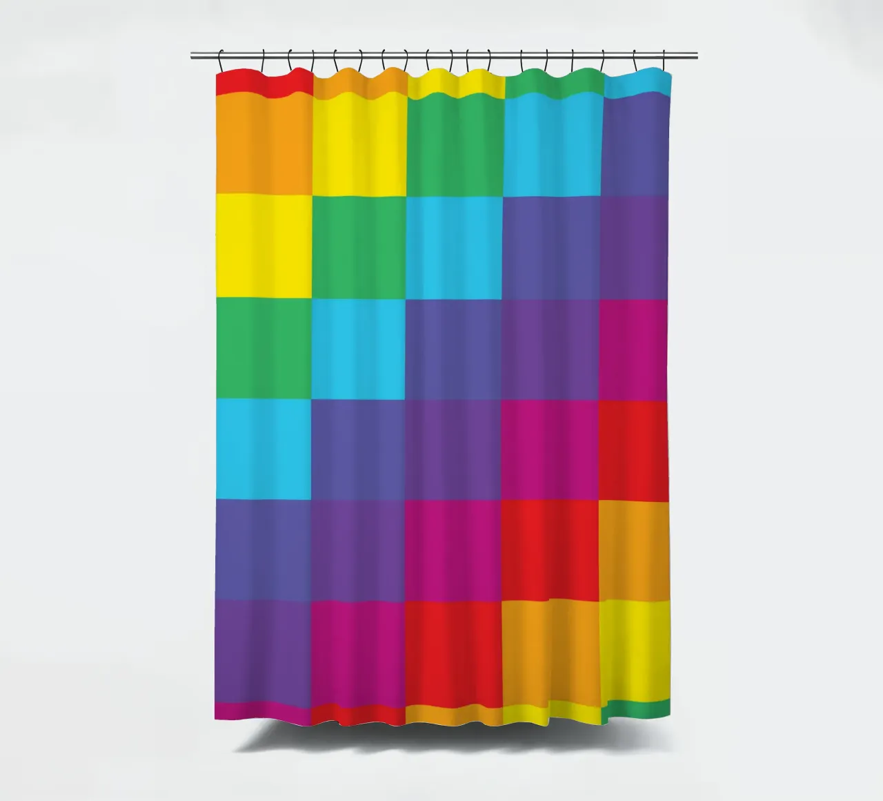 quadrato arcobaleno colore vettoriale tenda da doccia da Plumpz