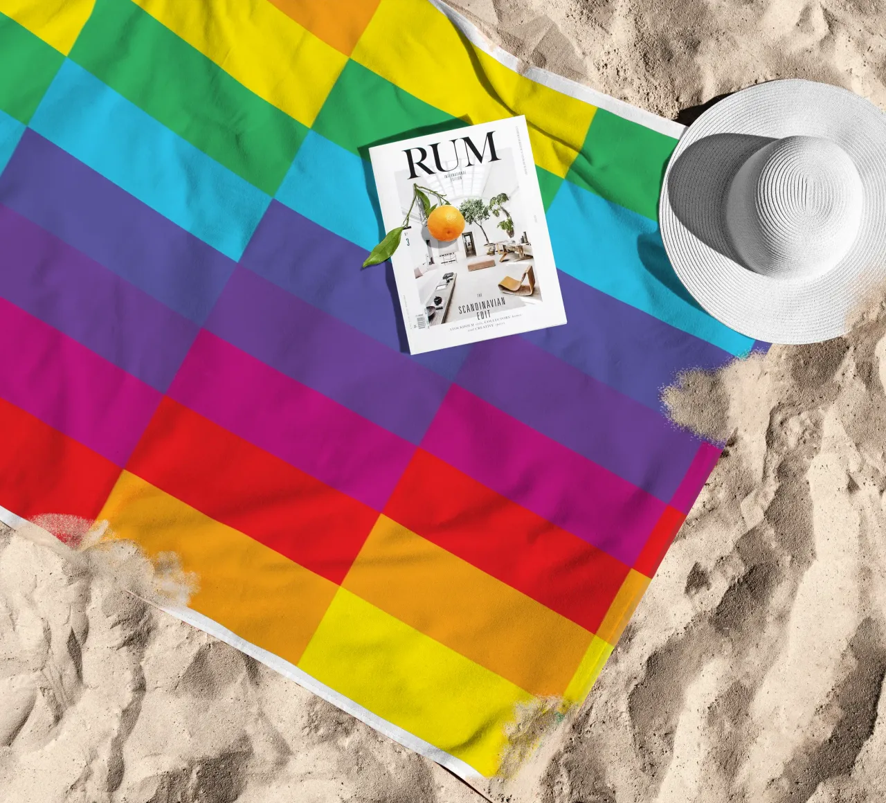 quadrato arcobaleno colore vettoriale telo mare da Plumpz
