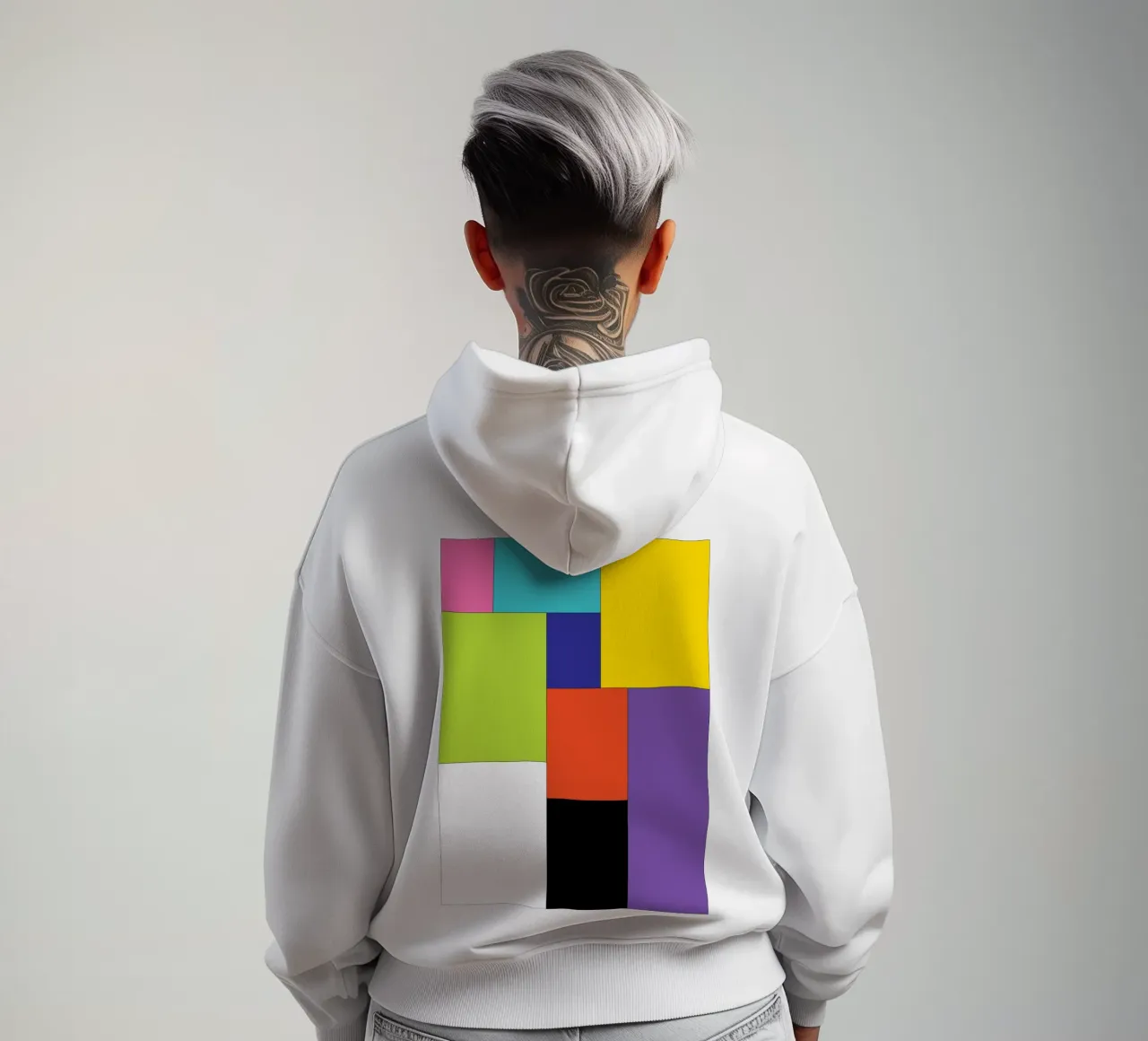 rettangolo colore semplice felpa con cappuccio da Plumpz