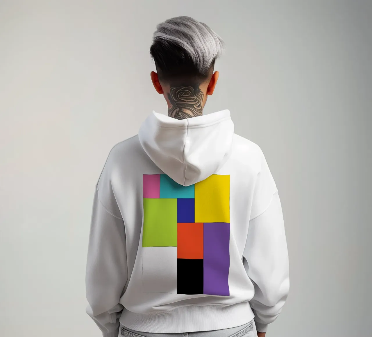 rettangolo colore semplice felpa con cappuccio da Plumpz