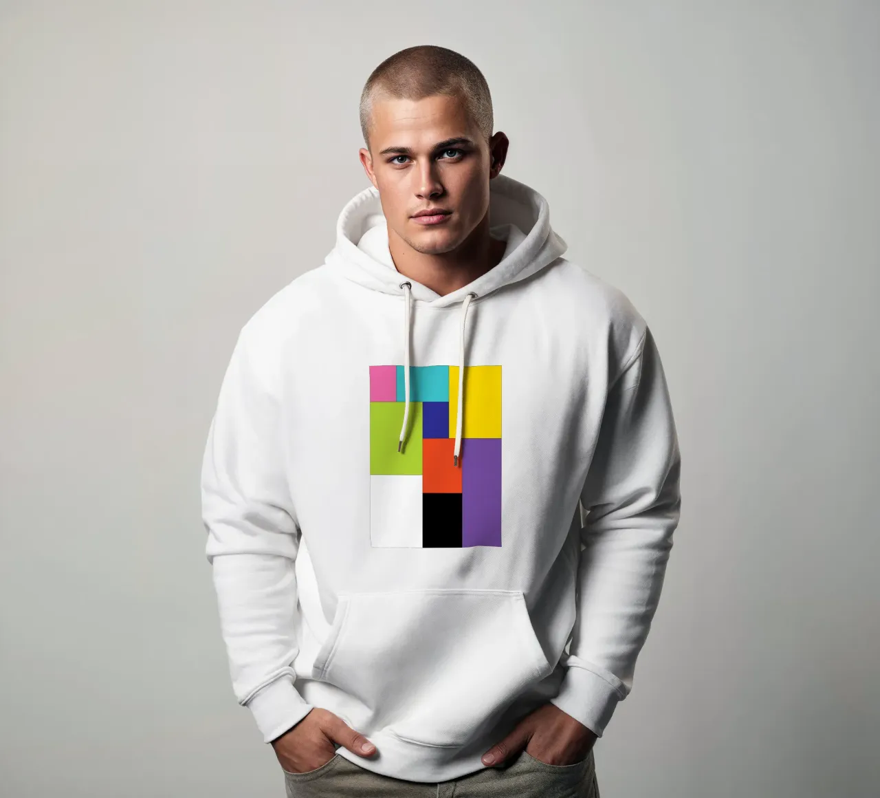 rettangolo colore semplice felpa con cappuccio da Plumpz