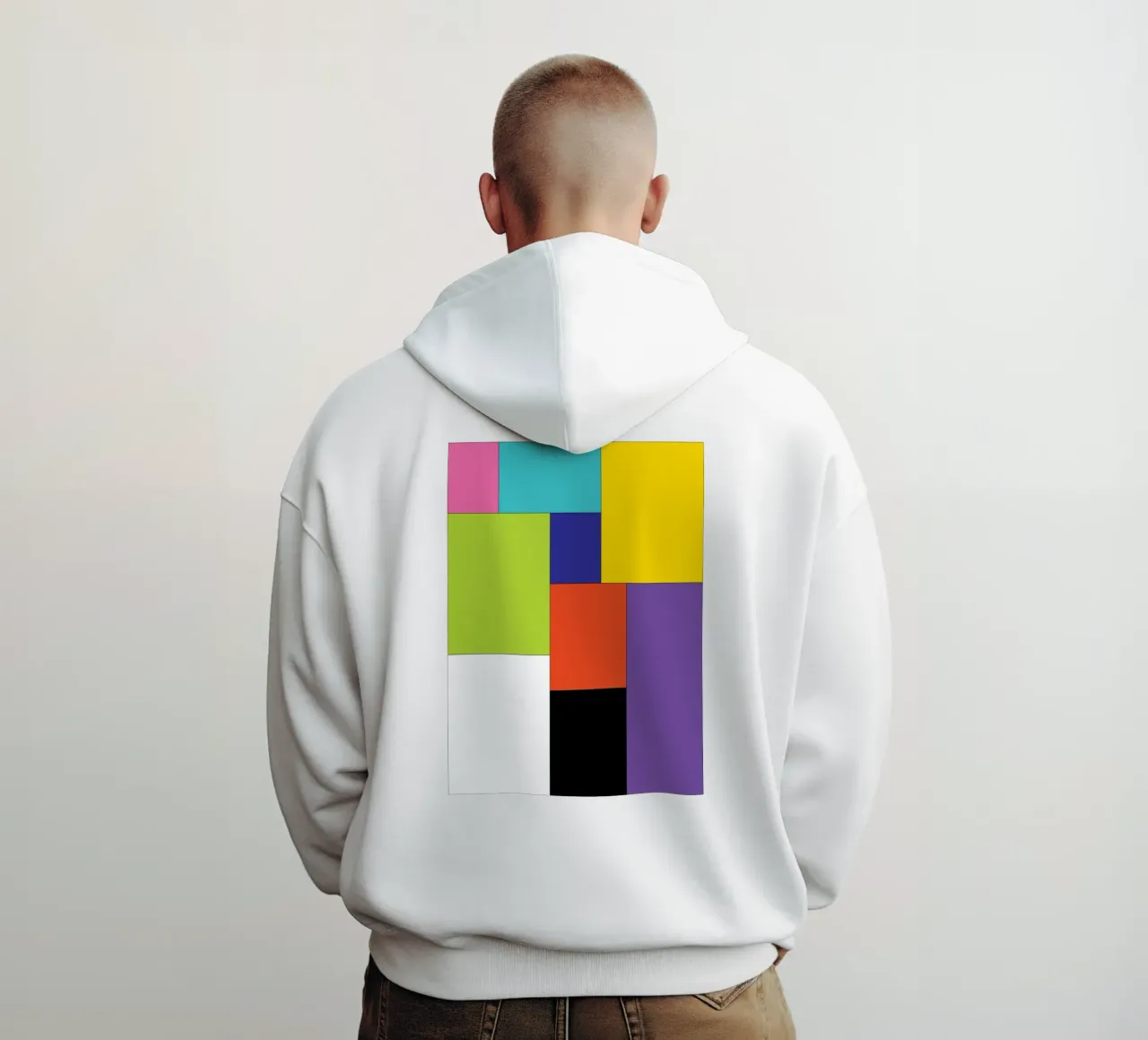 rettangolo colore semplice felpa con cappuccio da Plumpz