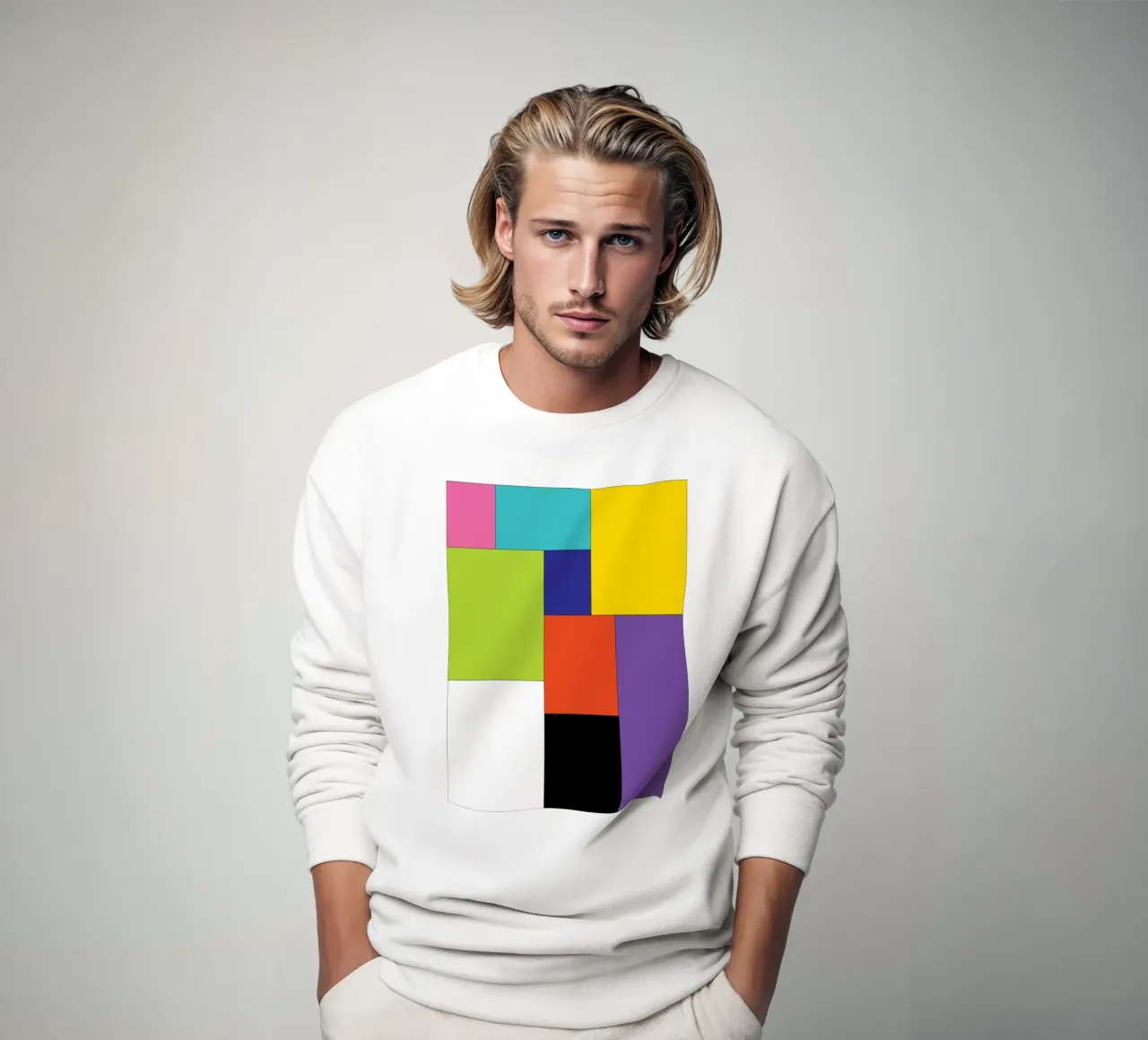 rectangle simple color sweatshirt by Plumpz