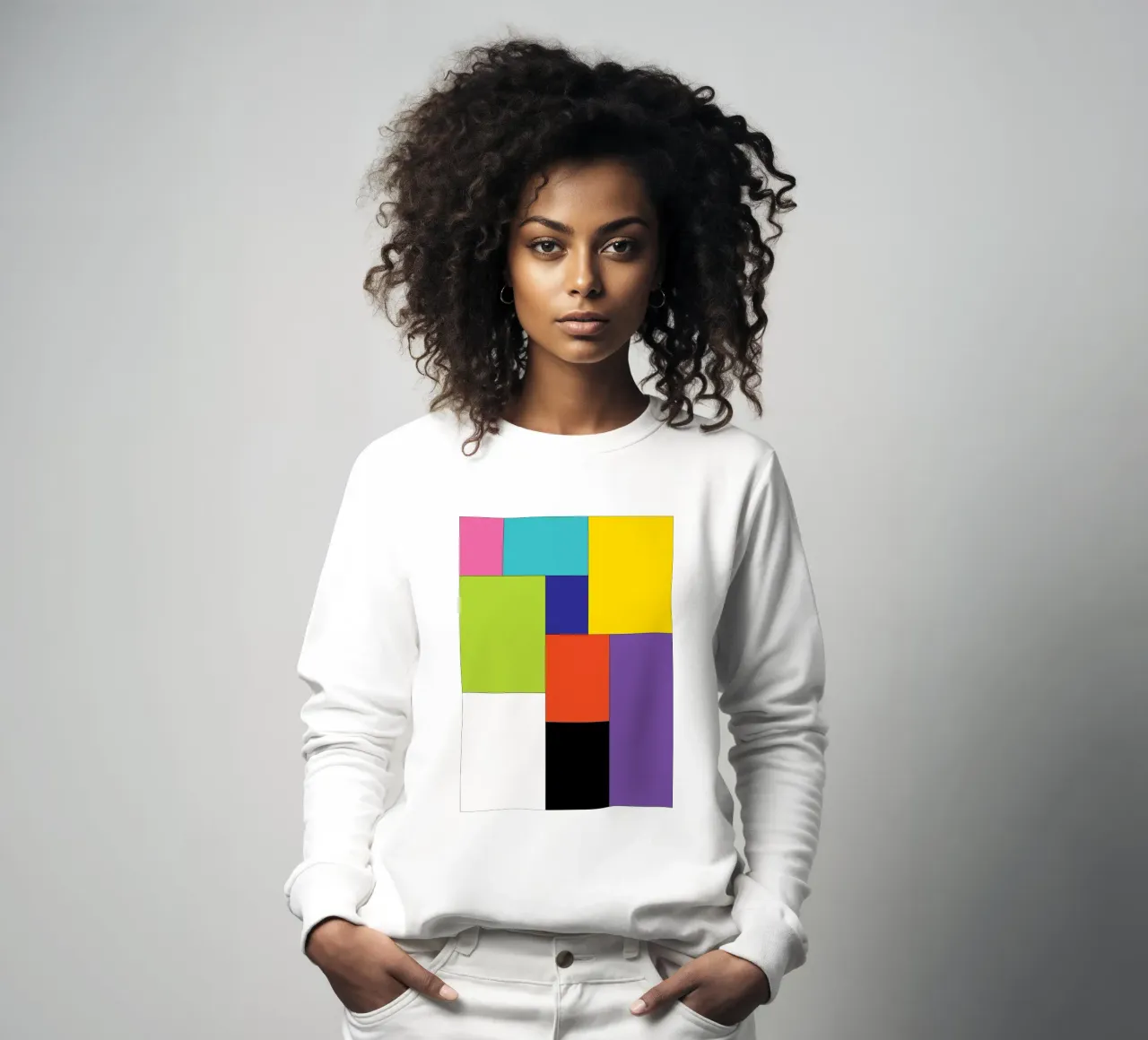 rectangle simple color sweatshirt by Plumpz