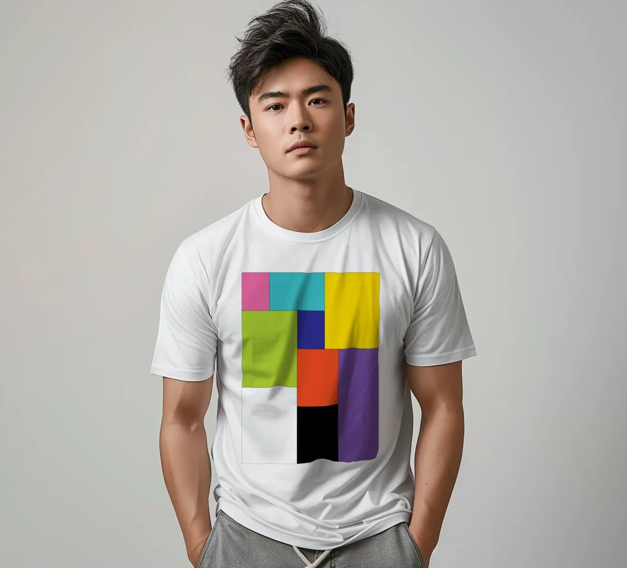 rettangolo colore semplice t-shirt da Plumpz