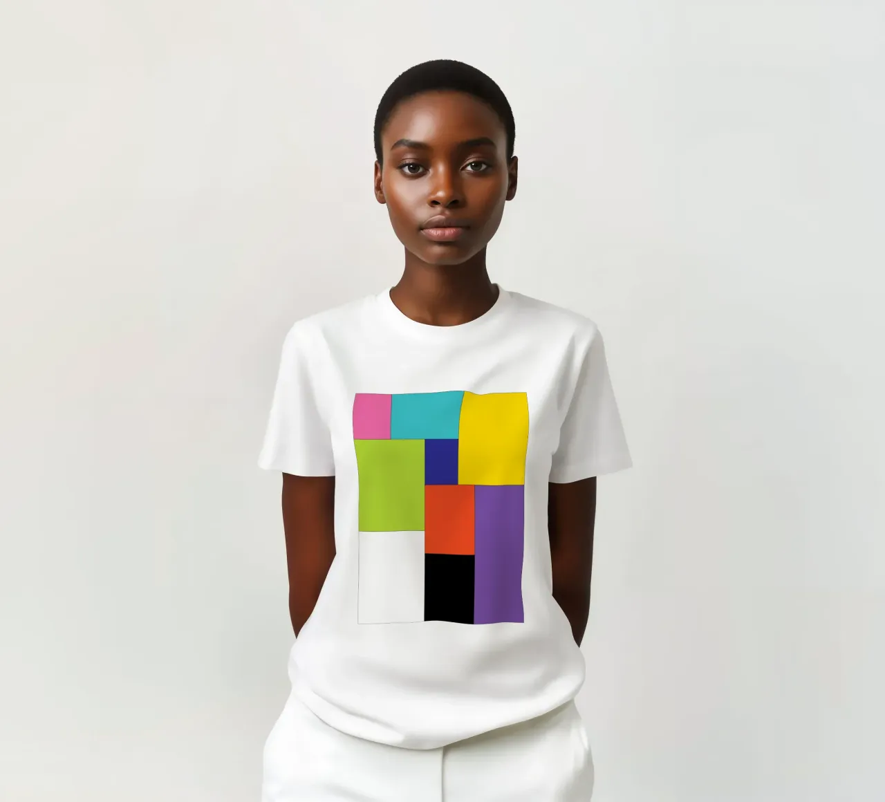 rettangolo colore semplice t-shirt da Plumpz