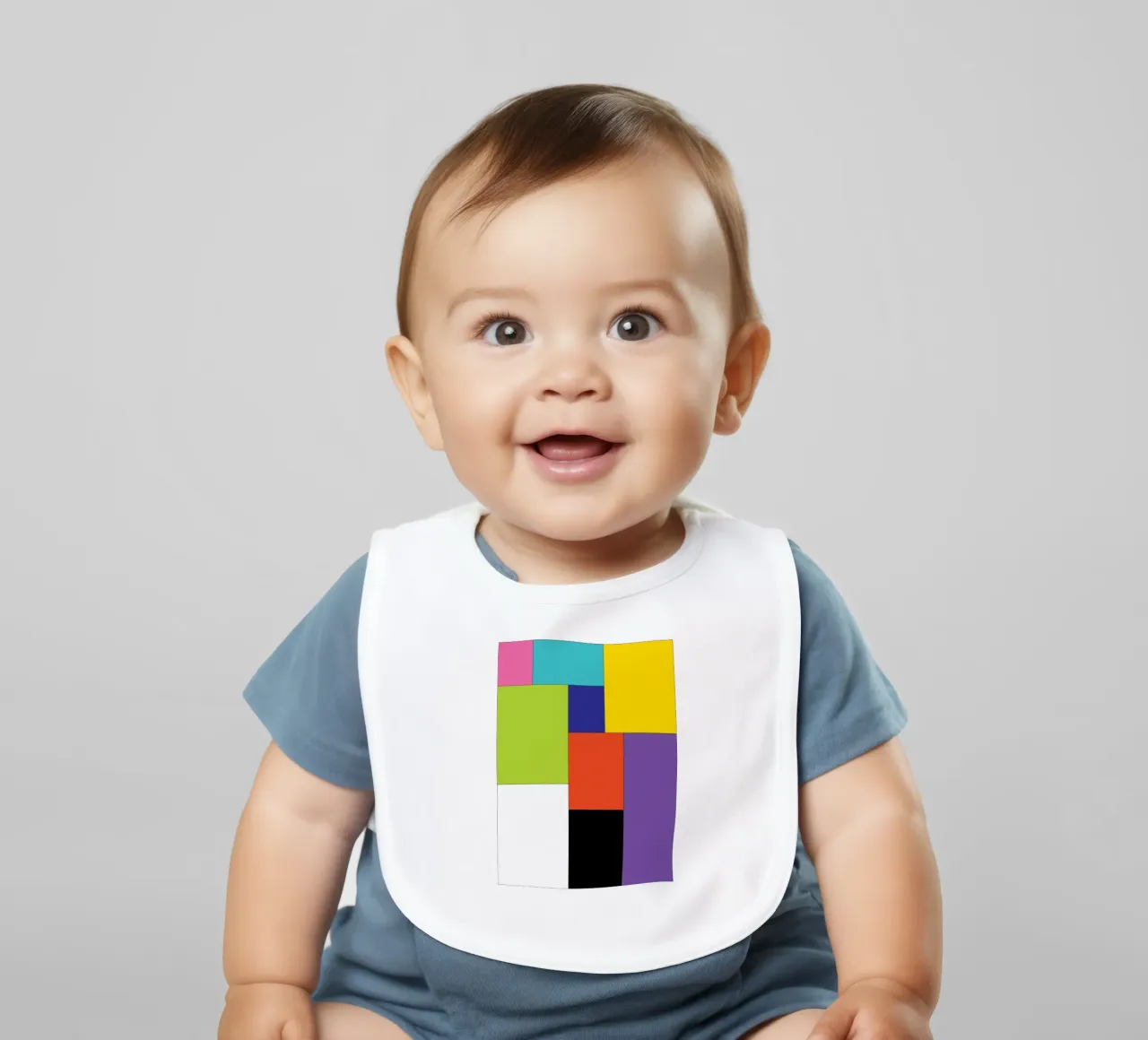 rectángulo color simple babero de Plumpz
