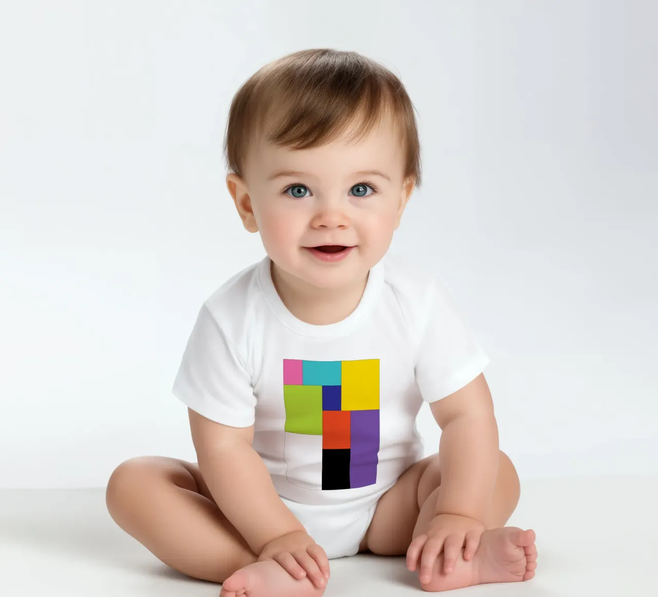 rectangle simple color short-sleeve baby romper by Plumpz