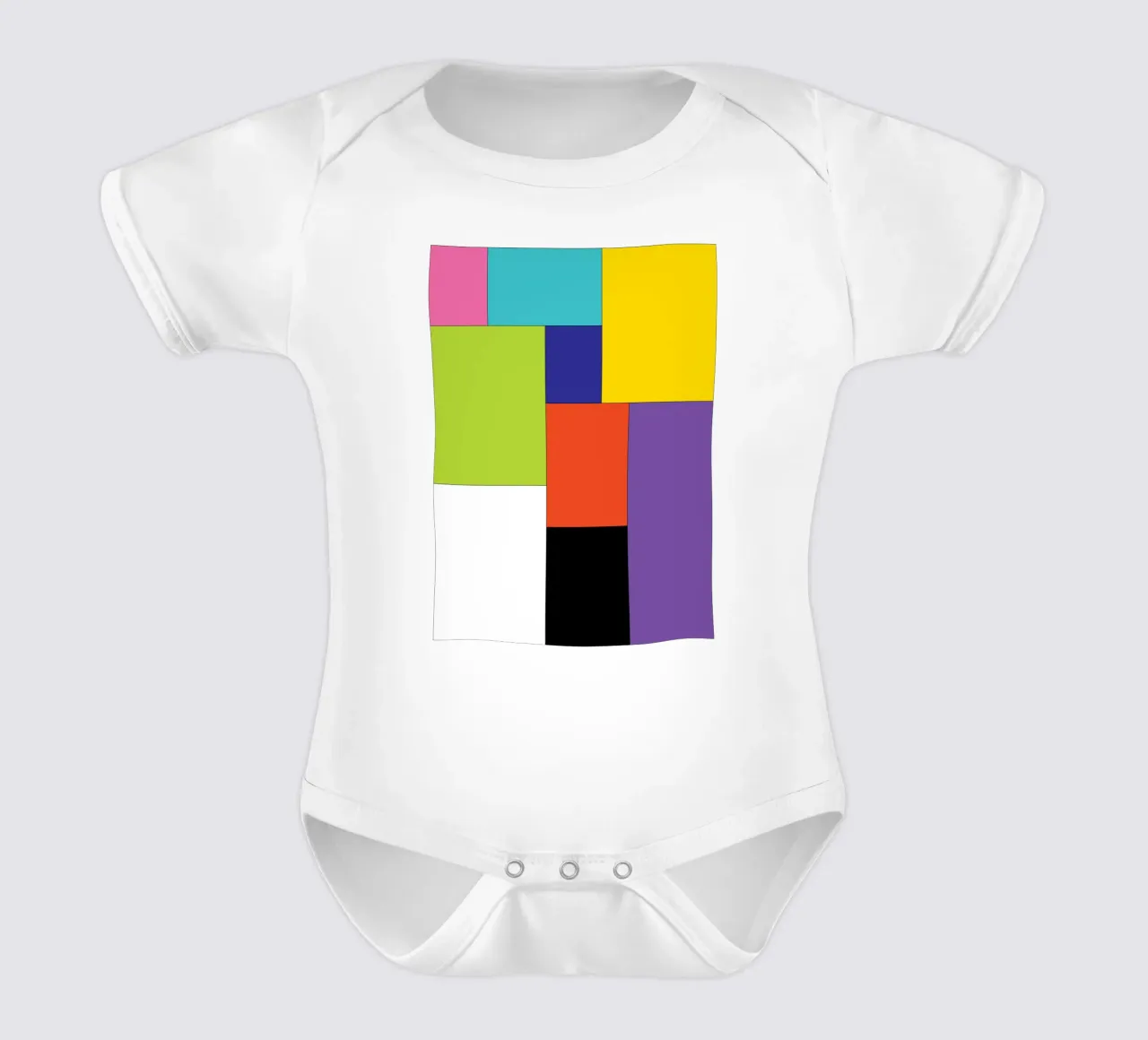 rectangle simple color short-sleeve baby romper by Plumpz