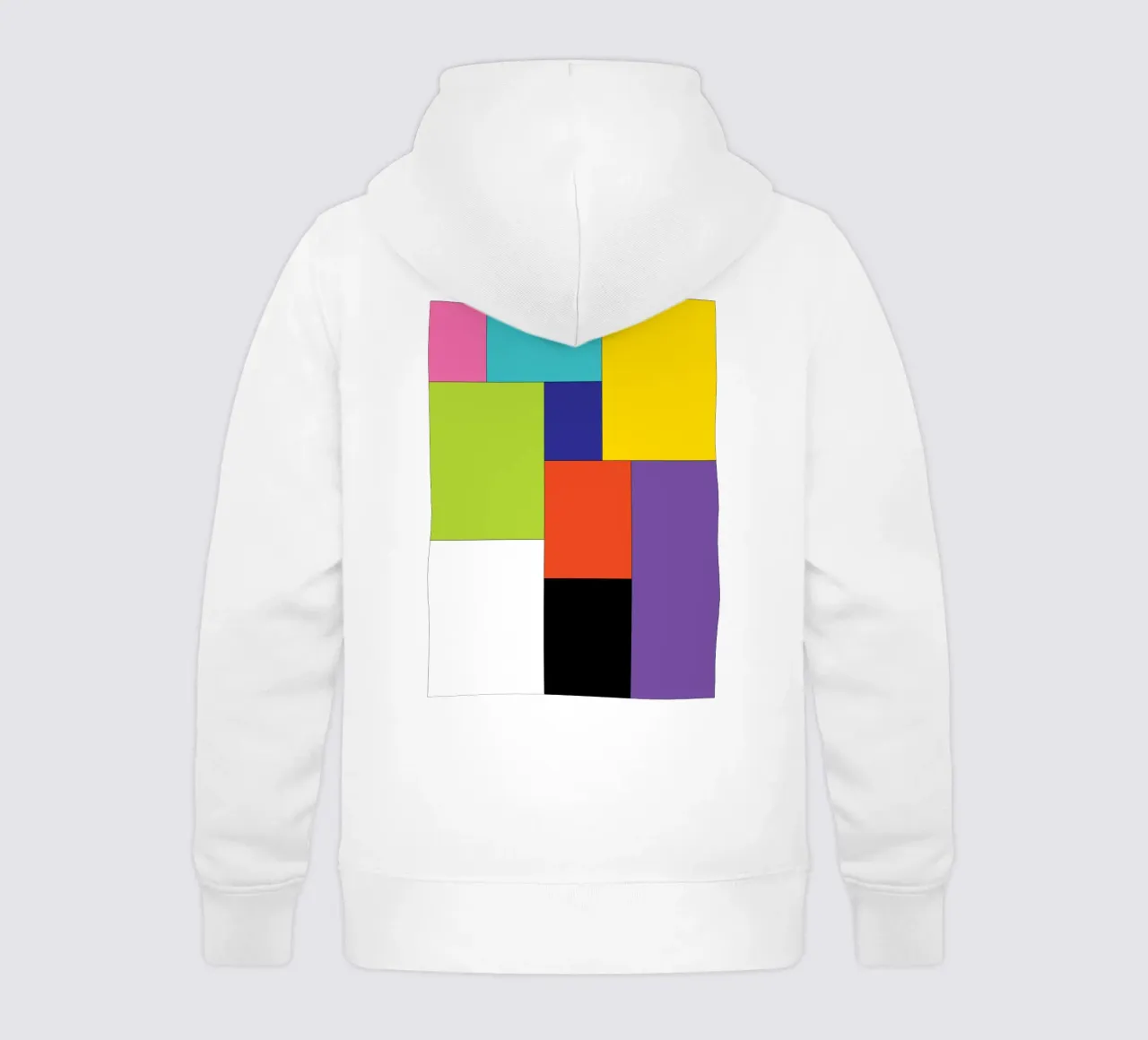 rettangolo colore semplice felpa bambino con cappuccio da Plumpz