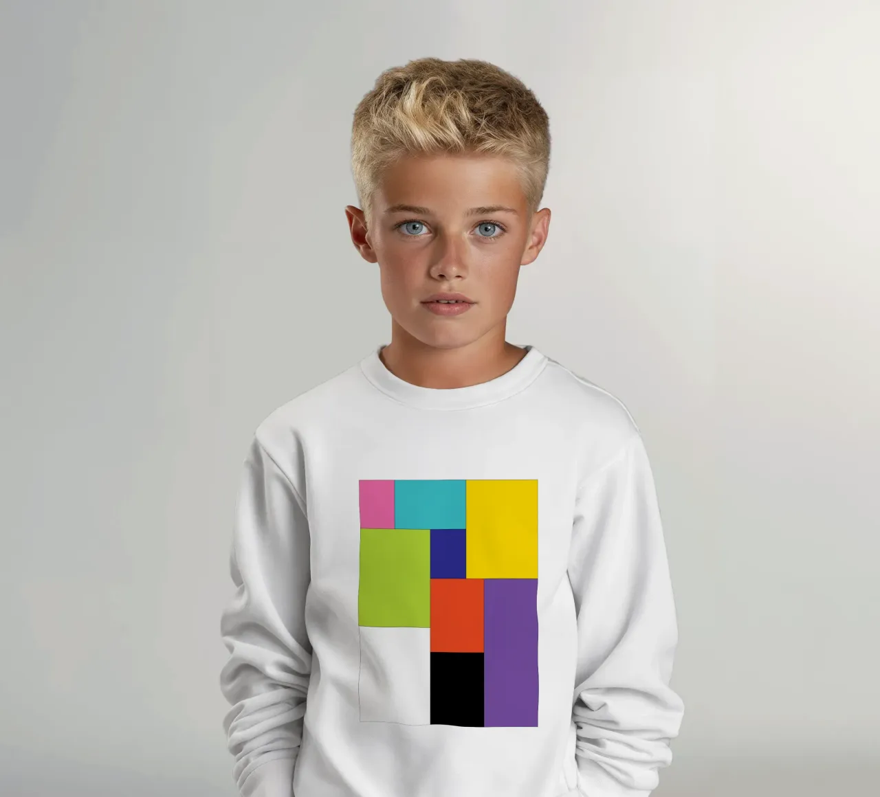 rettangolo colore semplice felpa bambino da Plumpz