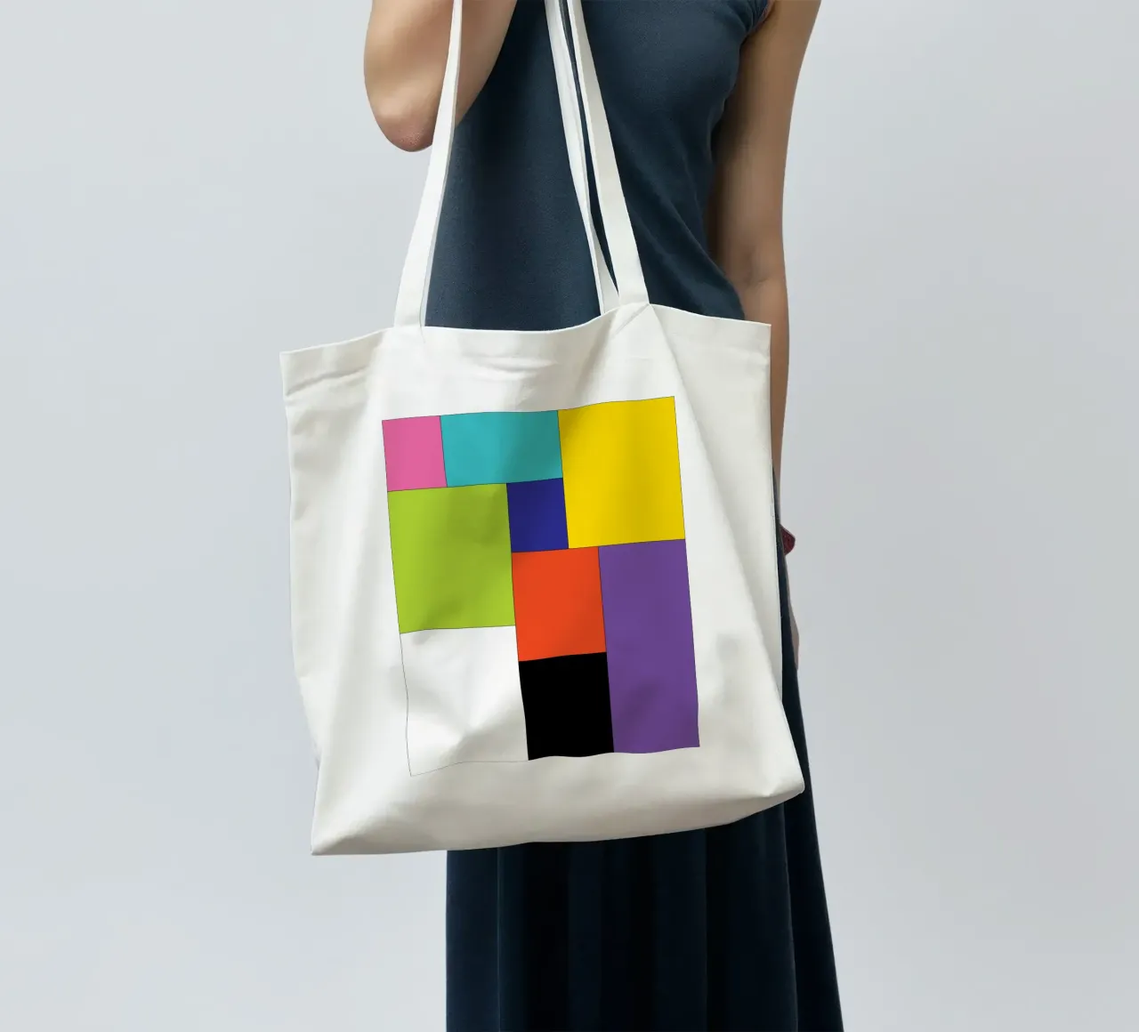 rettangolo colore semplice borsa in juta da Plumpz