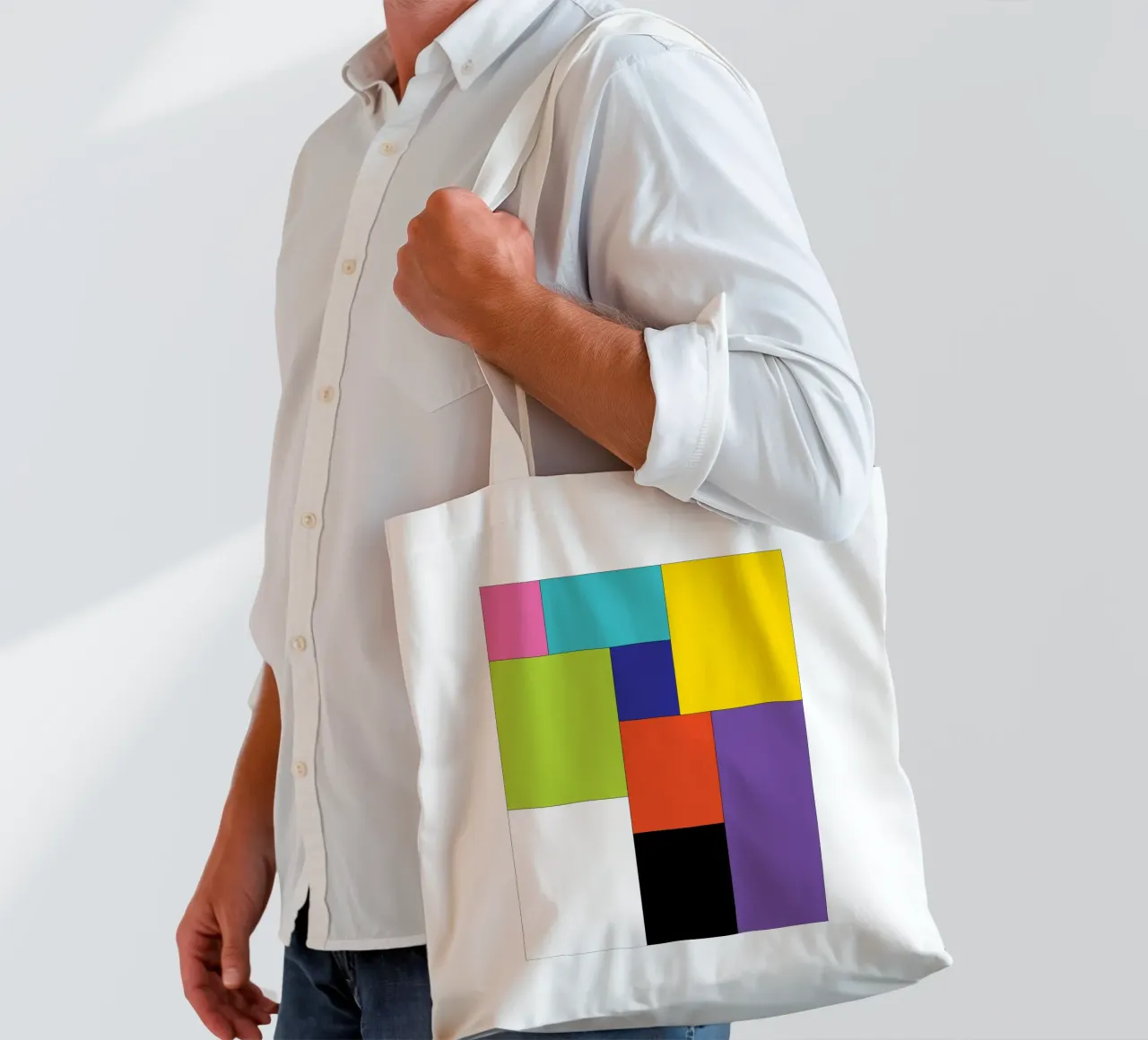 rettangolo colore semplice borsa in juta da Plumpz