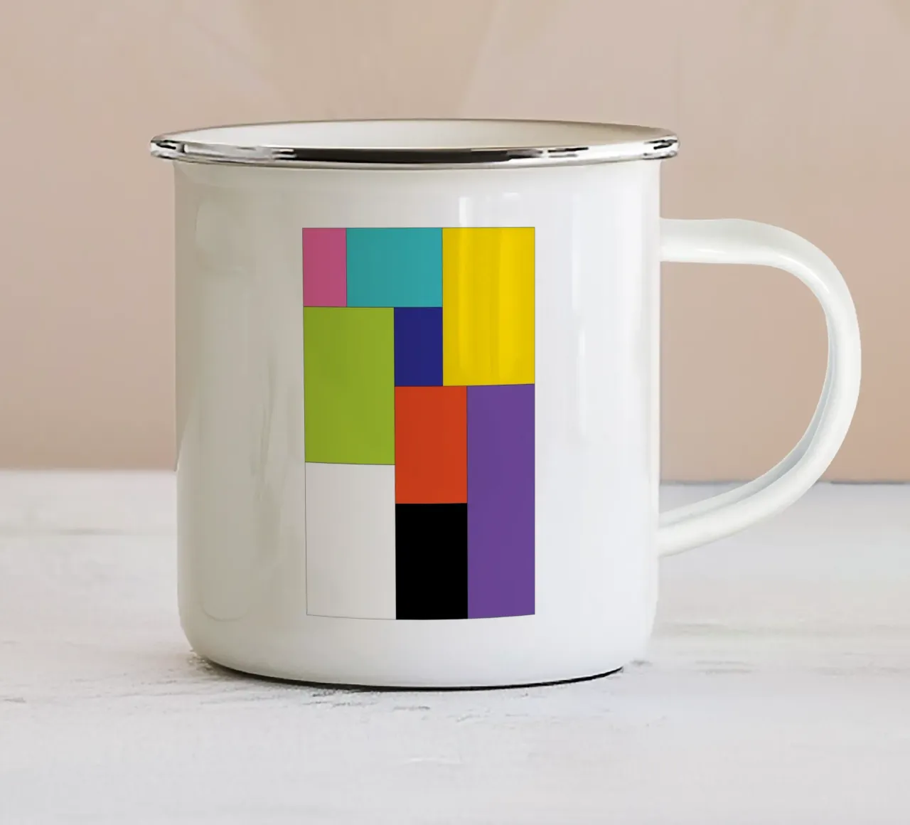rettangolo colore semplice tazza in smalto da Plumpz