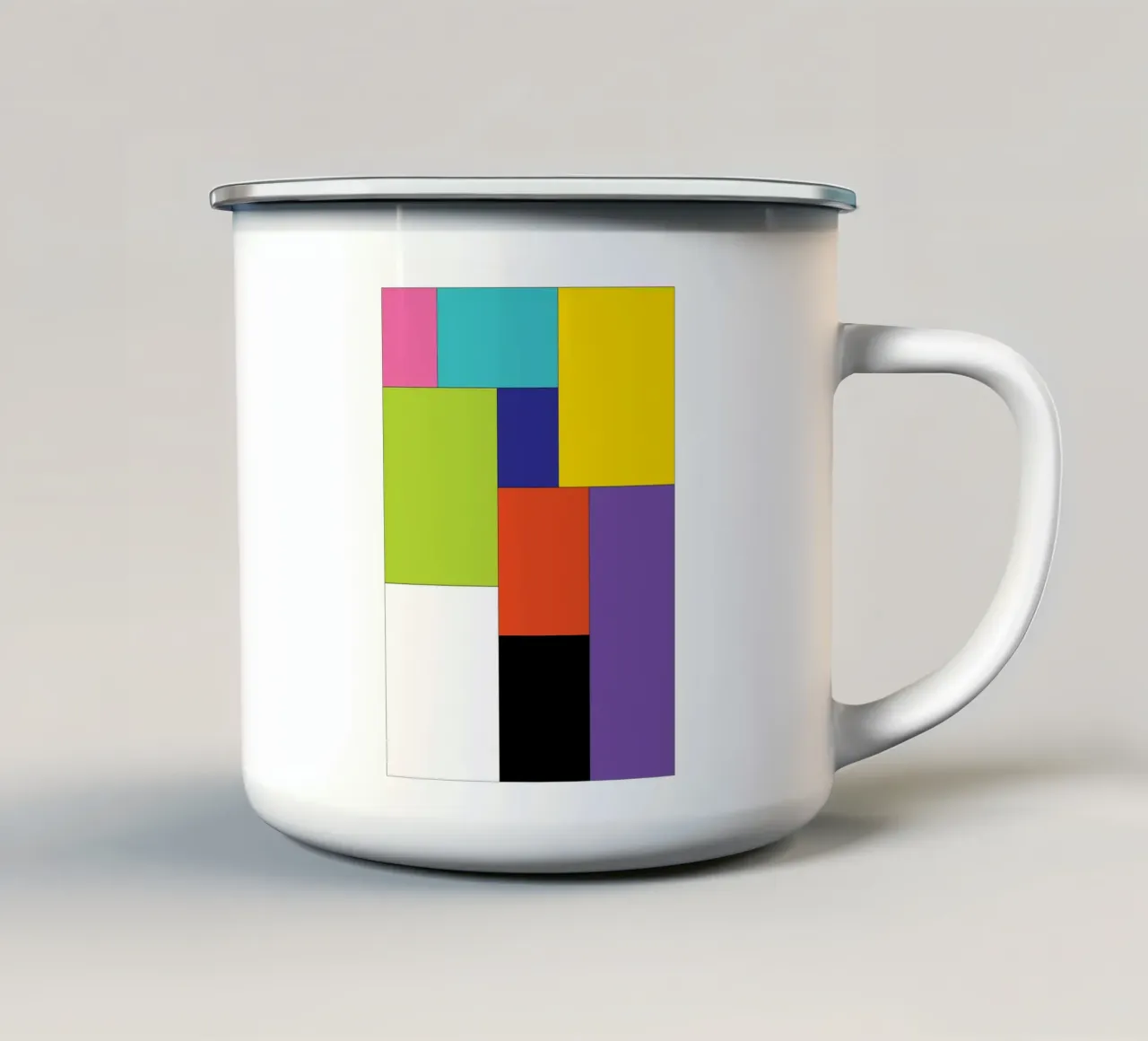 rettangolo colore semplice tazza in smalto da Plumpz