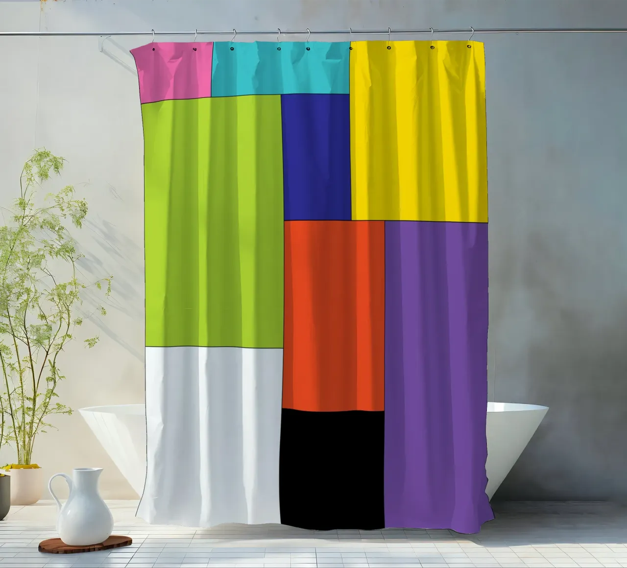 rettangolo colore semplice tenda da doccia da Plumpz