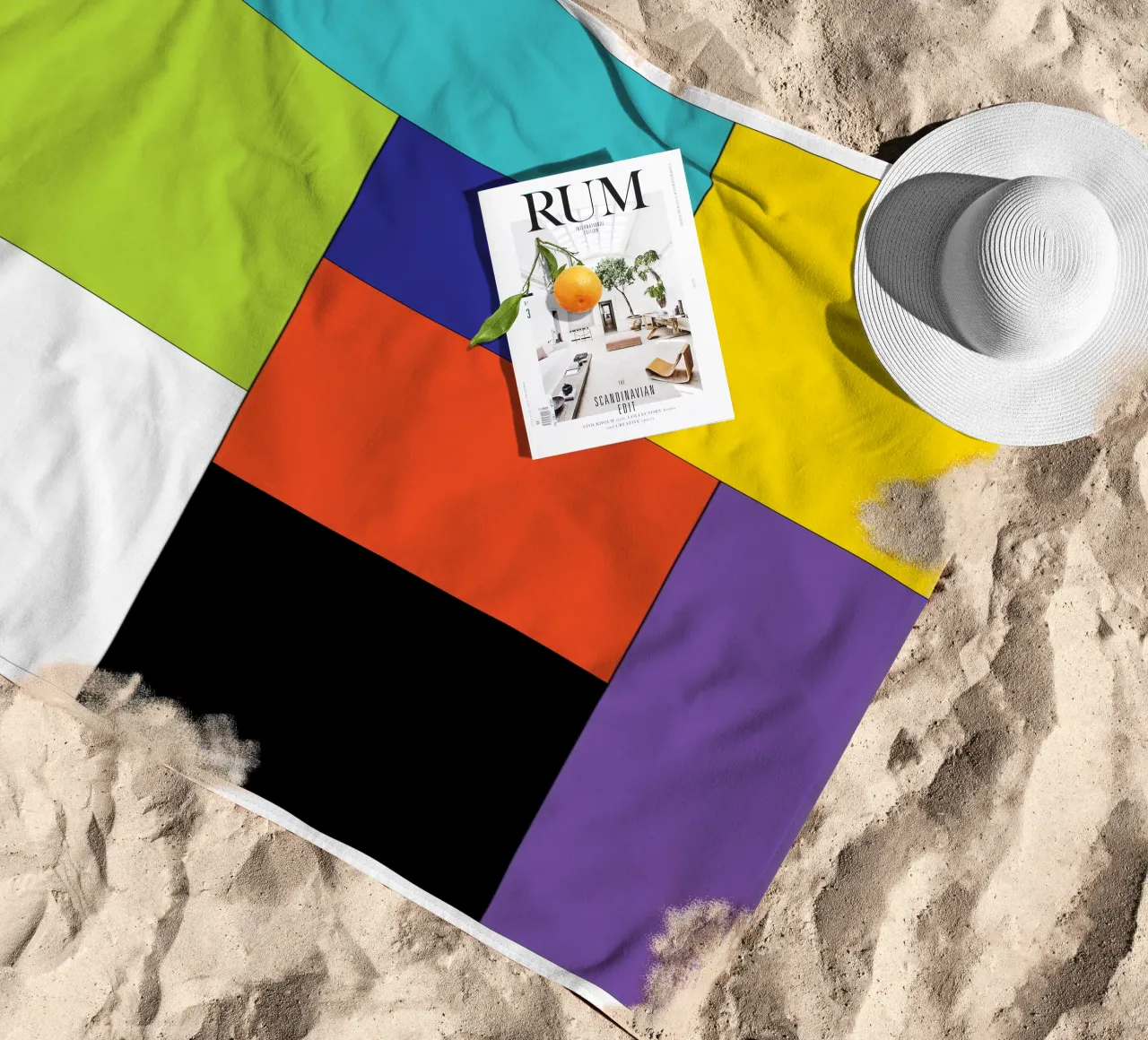 rettangolo colore semplice telo mare da Plumpz