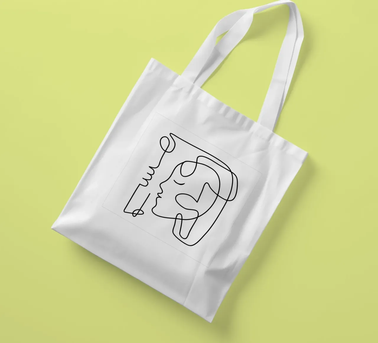 One Line Portrait 3 borsa in juta da Flow Line