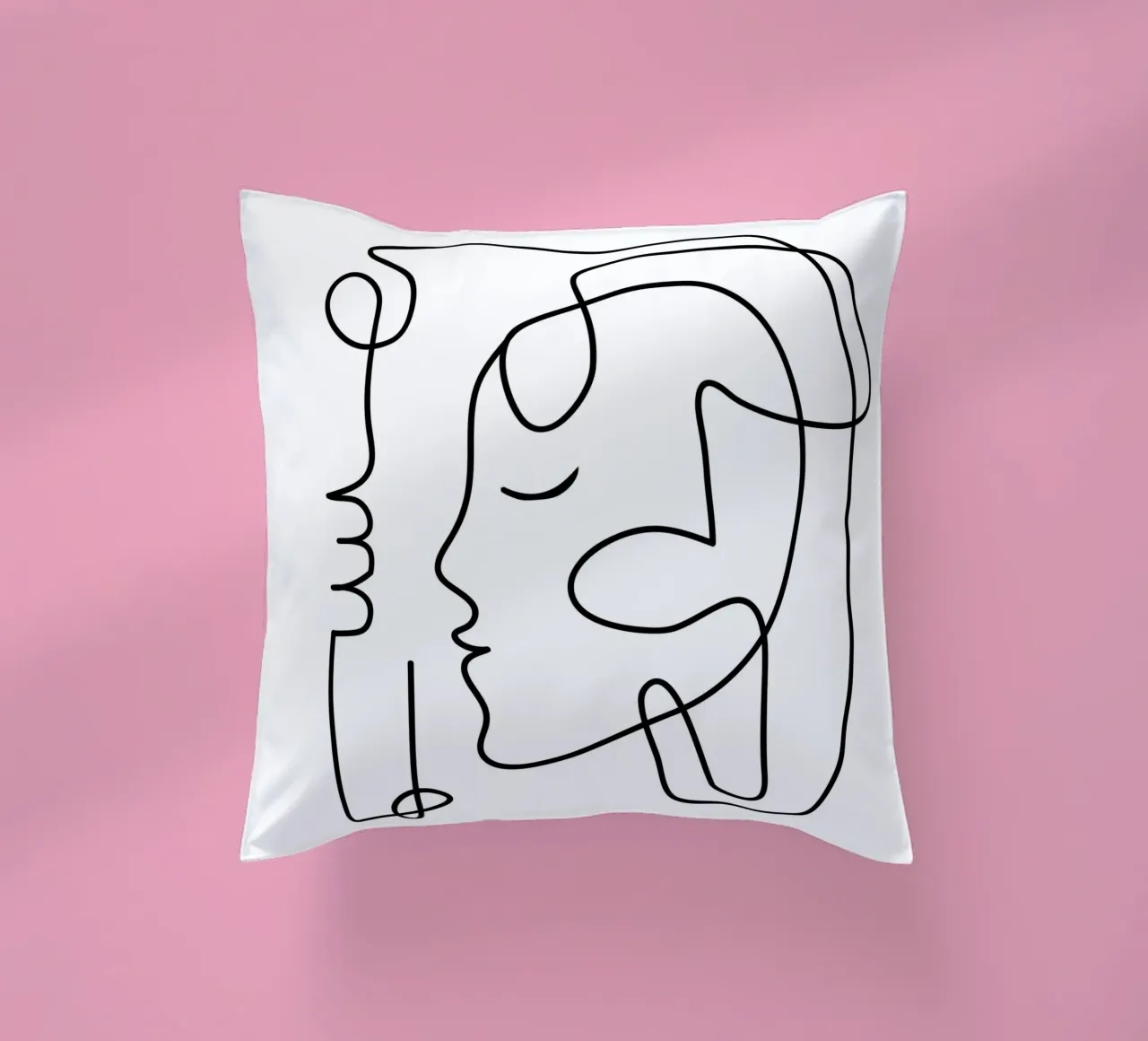 One Line Portrait 3 cuscino da Flow Line