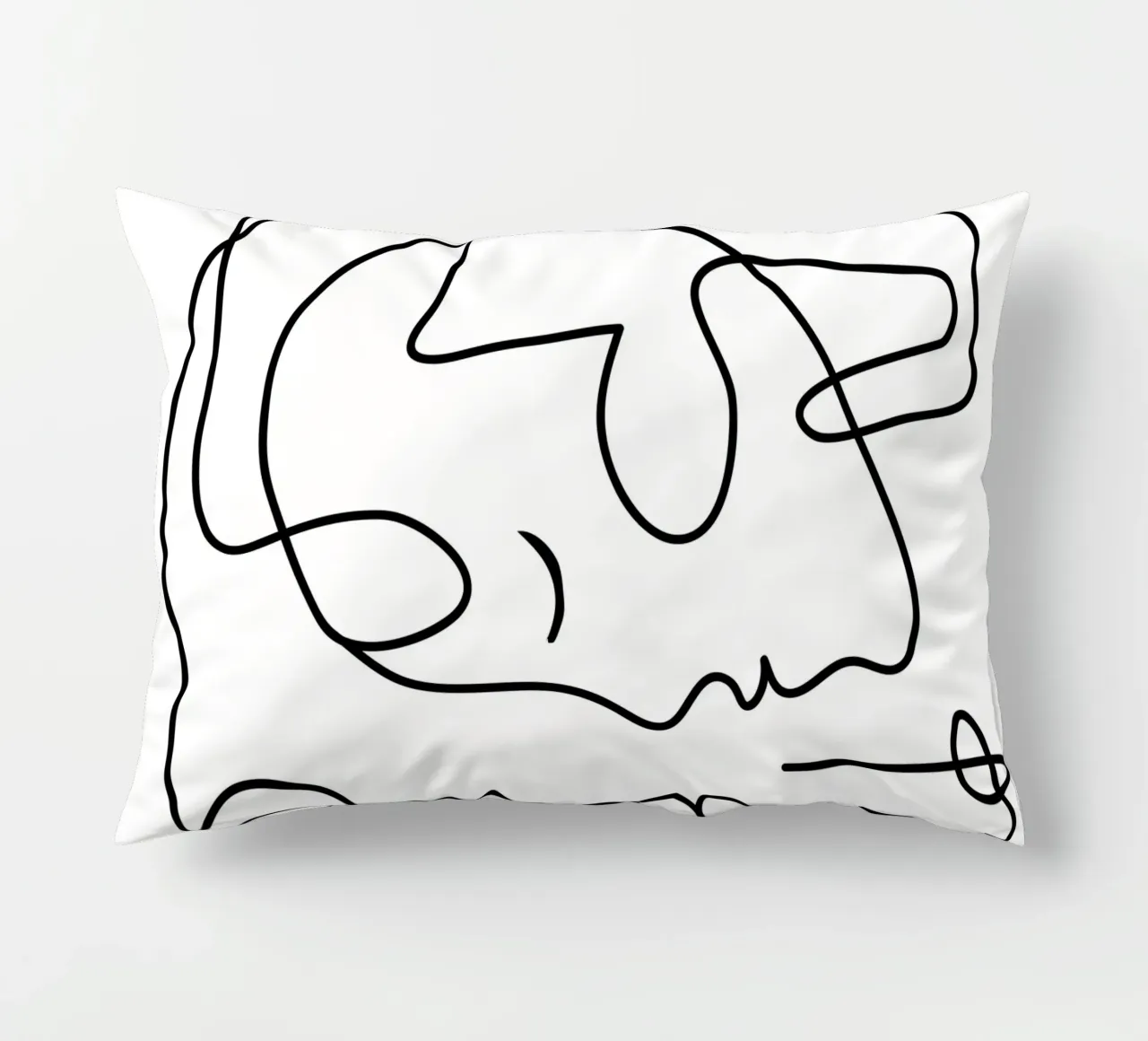One Line Portrait 3 cuscino da Flow Line