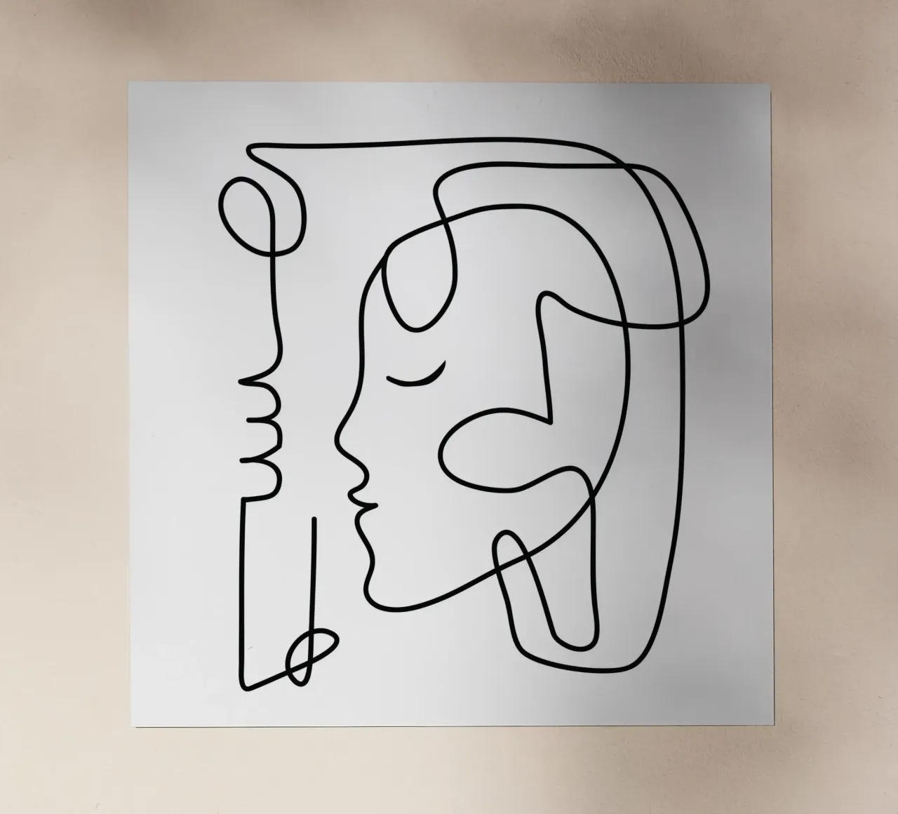 One Line Portrait 3 pellicola backlit da Flow Line