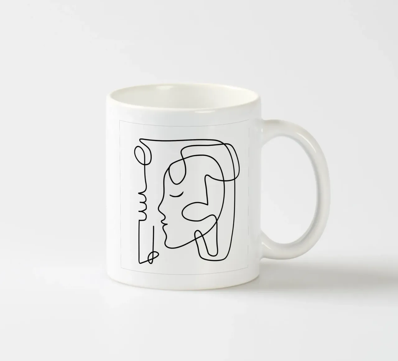 One Line Portrait 3 tazza in ceramica da Flow Line