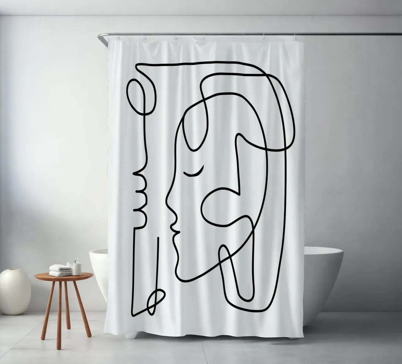 One Line Portrait 3 tenda da doccia da Flow Line