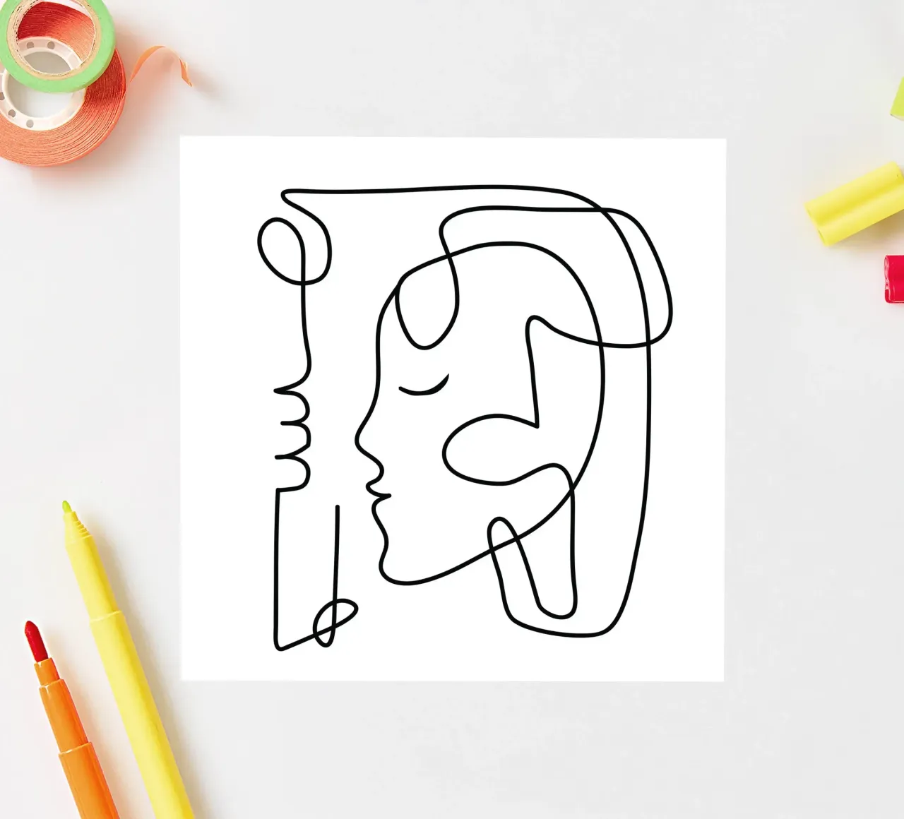 One Line Portrait 3 adesivo da Flow Line