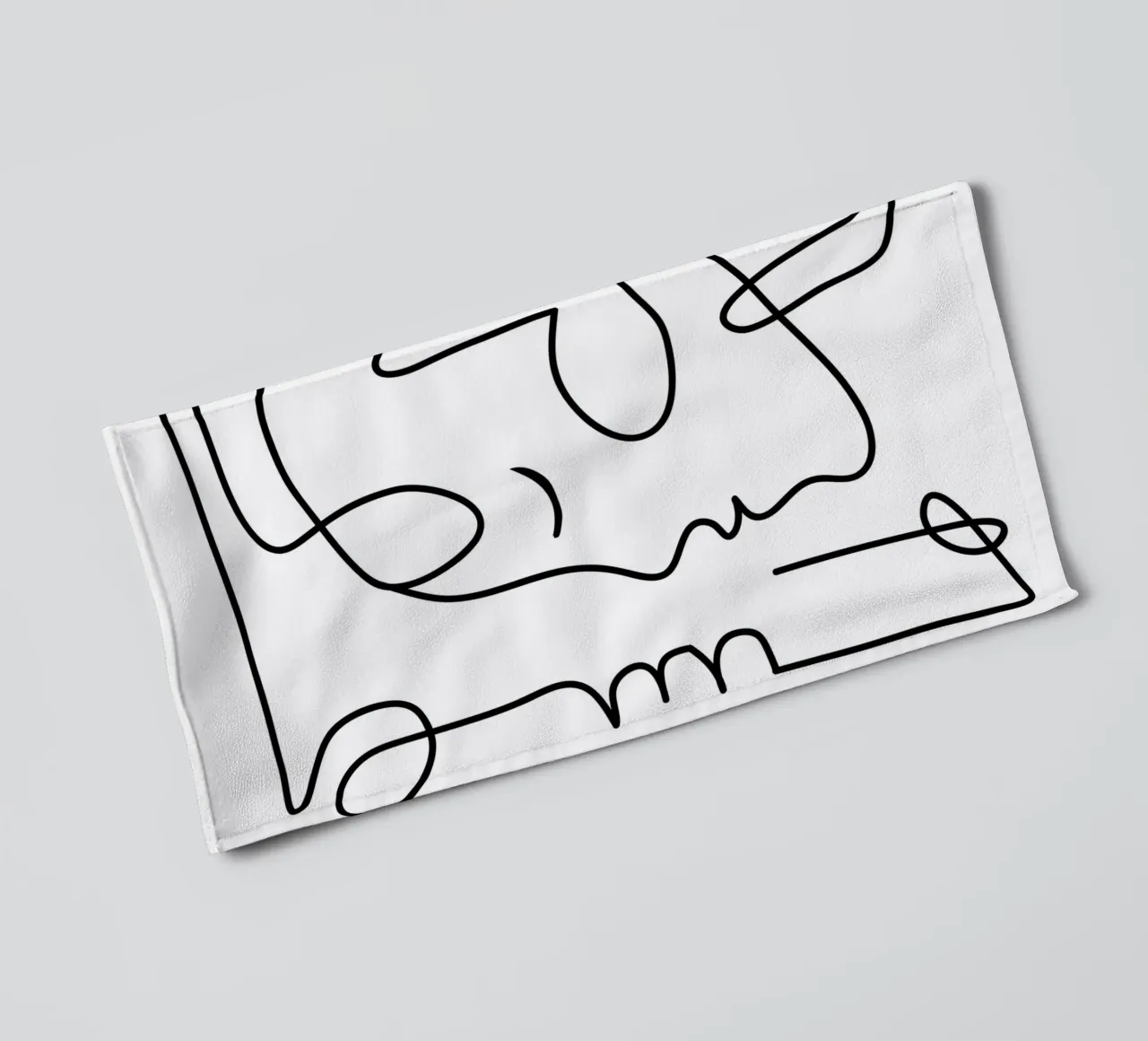 One Line Portrait 3 asciugamano da bagno da Flow Line