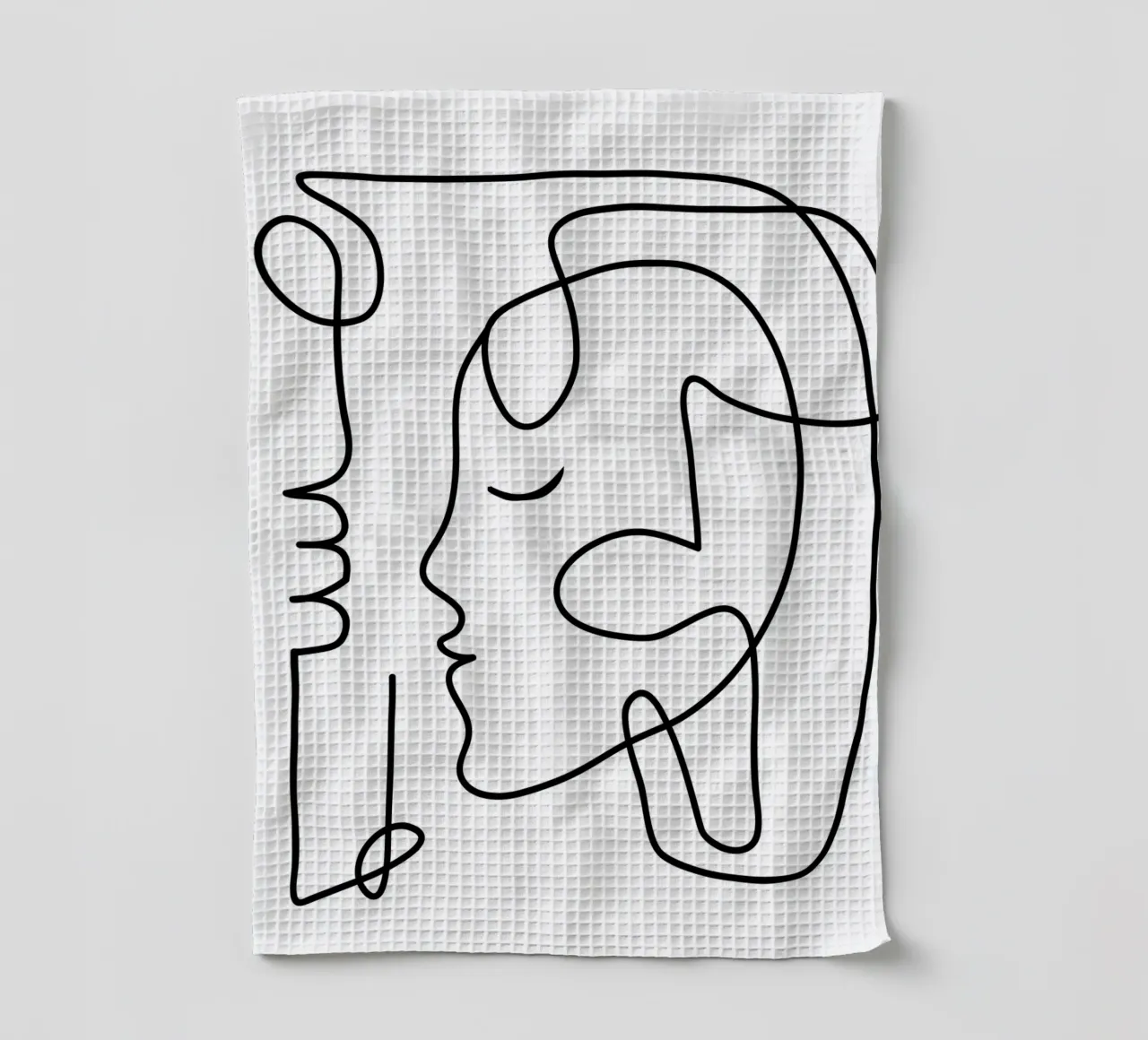 One Line Portrait 3 canovaccio da cucina da Flow Line