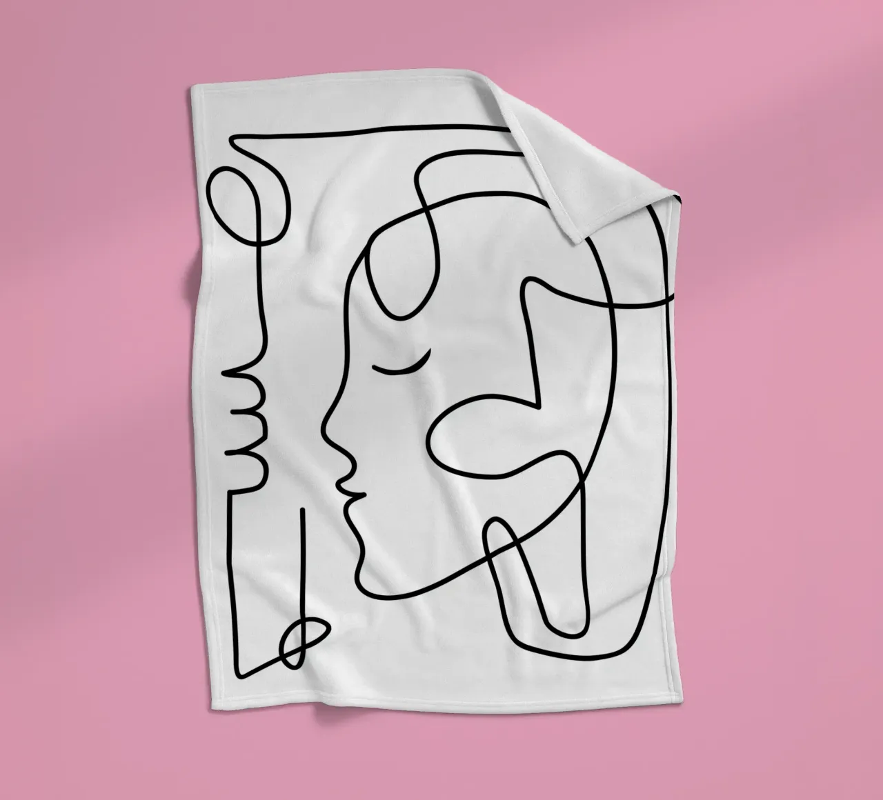 One Line Portrait 3 coperta in pile da Flow Line