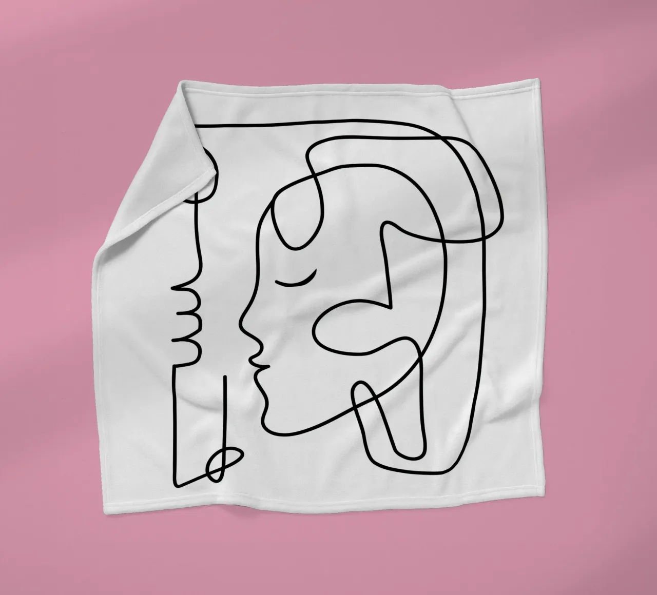 One Line Portrait 3 coperta in pile da Flow Line