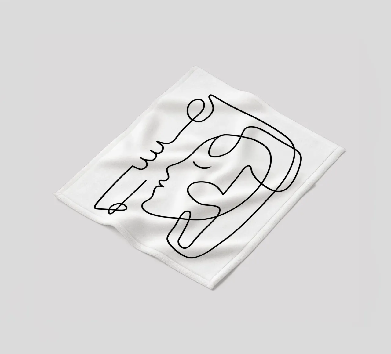 One Line Portrait 3 coperta in pile da Flow Line