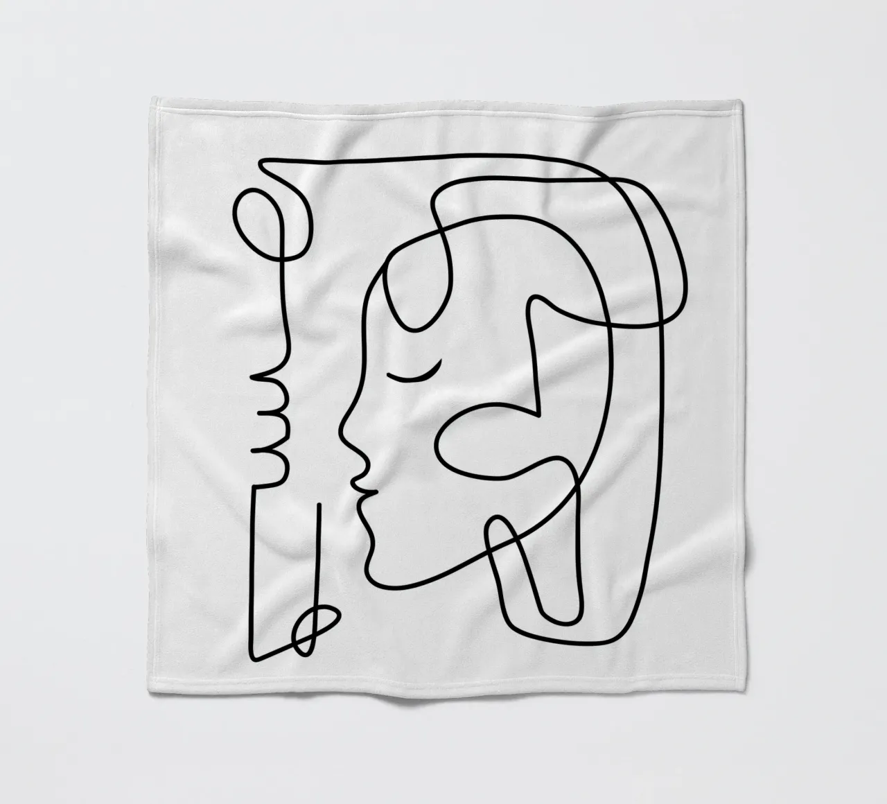 One Line Portrait 3 coperta in pile da Flow Line